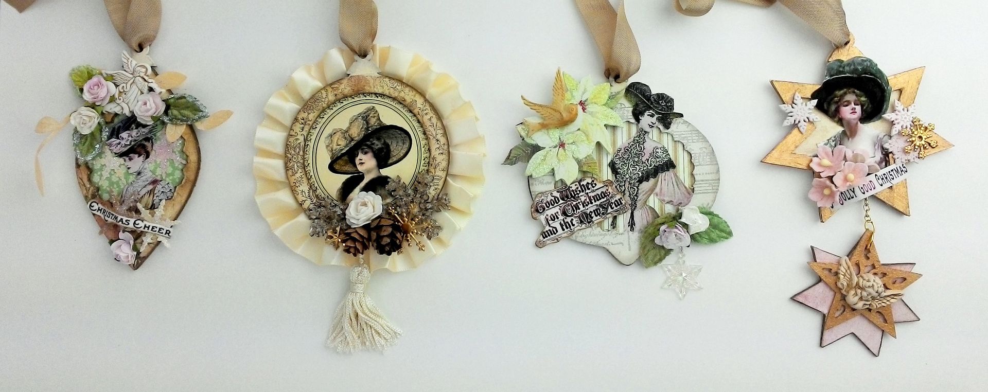 Artfully Musing Edwardian Themed Christmas Ornaments
